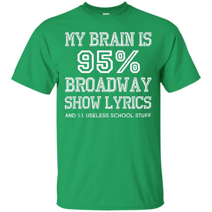 My Brain Is 95_ Broadway Show Lyrics Acting Lover T-shirt Irish Green