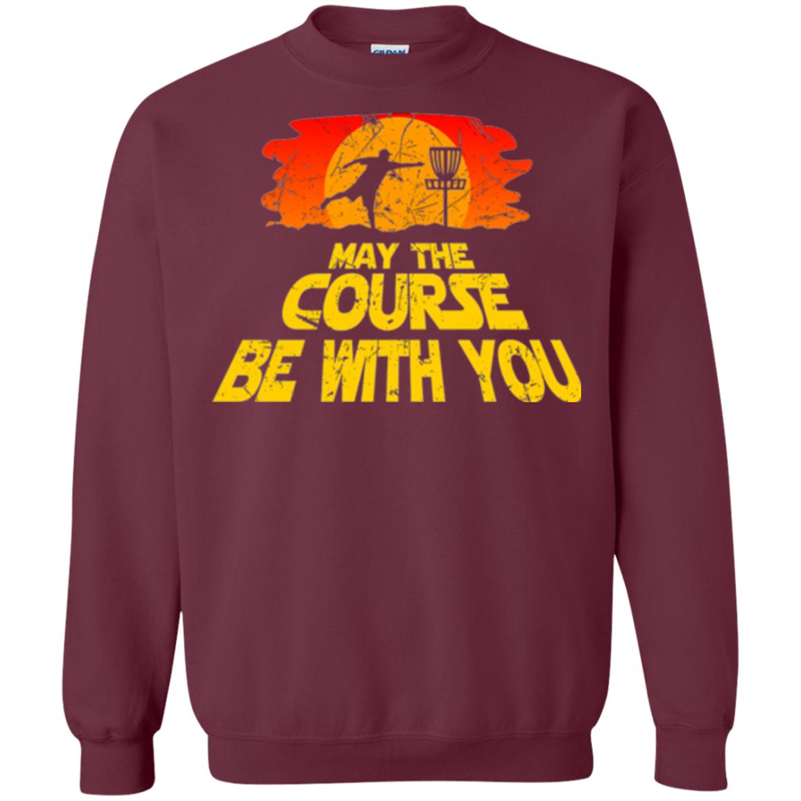 Disc Golf T-shirt May The Course Be With You Maroon