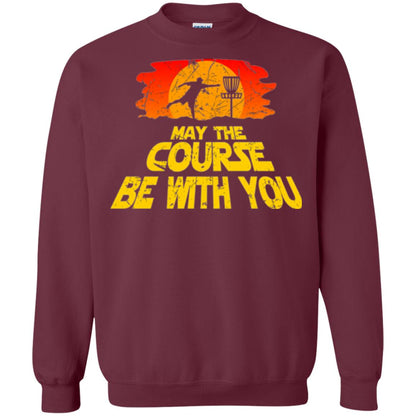 Disc Golf T-shirt May The Course Be With You Maroon