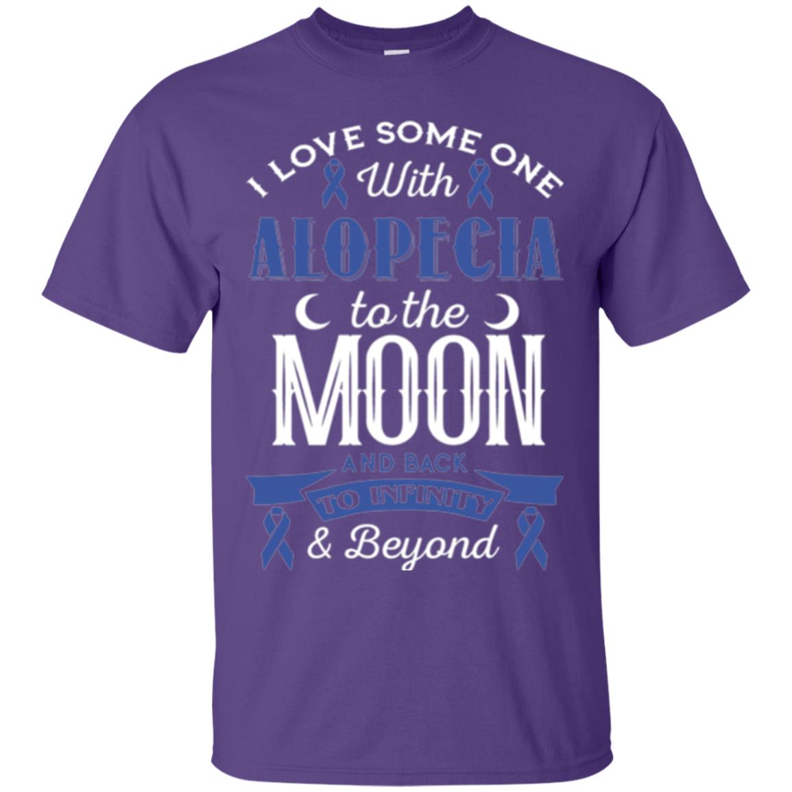 Alopecia Awareness T-shirt Love Someone With Alopecia To The Moon Purple