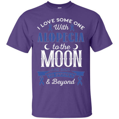Alopecia Awareness T-shirt Love Someone With Alopecia To The Moon Purple