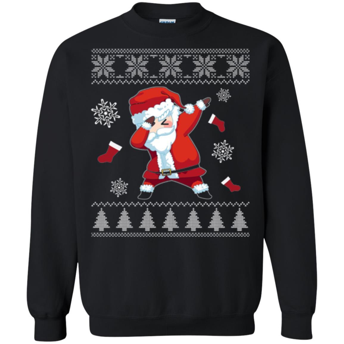 Christmas T-shirt Dabbing Santa Claus Black
