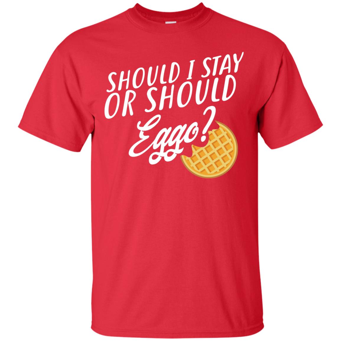 Should I Stay Or Should Eggo Funny Waffle Lover T-shirt Red
