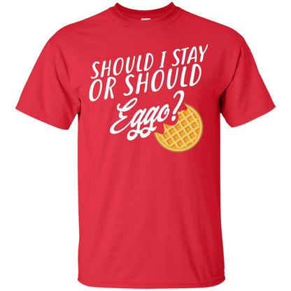 Should I Stay Or Should Eggo Funny Waffle Lover T-shirt Red