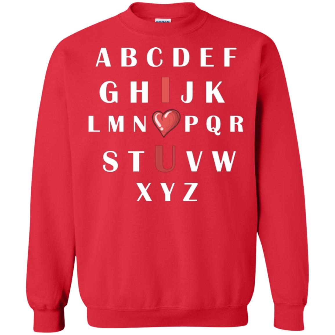 Alphabet I Love You T-shirt Red