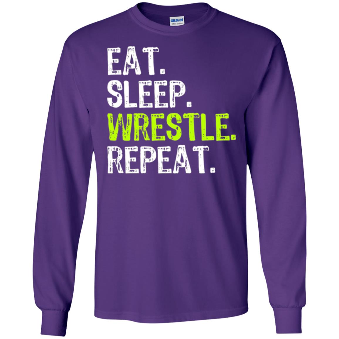 Wrestling T-shirt Eat Sleep Wrestle Repeat Purple