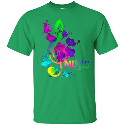 Funky Colorful Music Treble Clef Musican T-shirt Irish Green