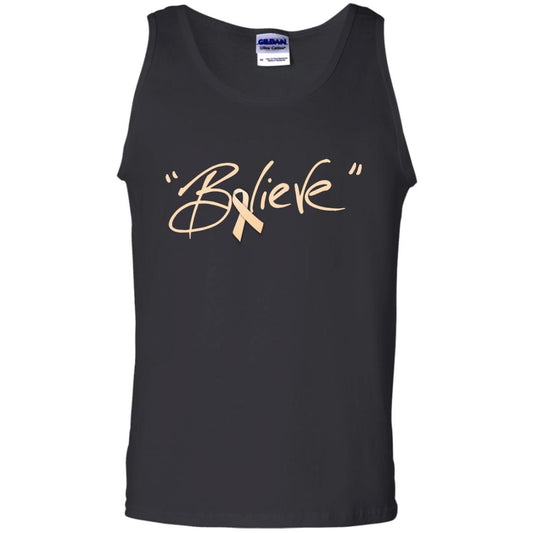 Uterine Cancer Awareness Shirt Peach Ribbon Believe Black
