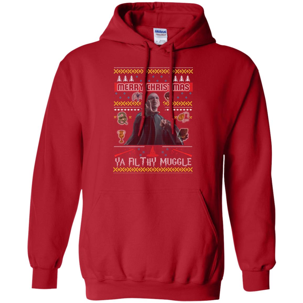 Merry Christmas Ya Filthy Muggle Harry Potter Fan T-shirtG185 Gildan Pullover Hoodie 8 oz.