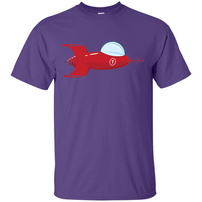 Vintage Spaceship Video Game Gamer T-shirt Purple