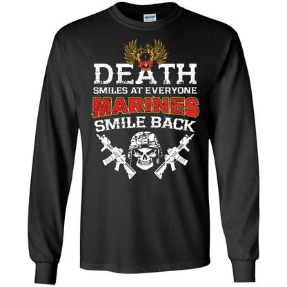 Death Smiles At Everyone Marines Smile Back Shirt Black
