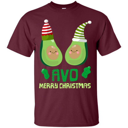 Avocado Merry Christmas T-shirt Maroon