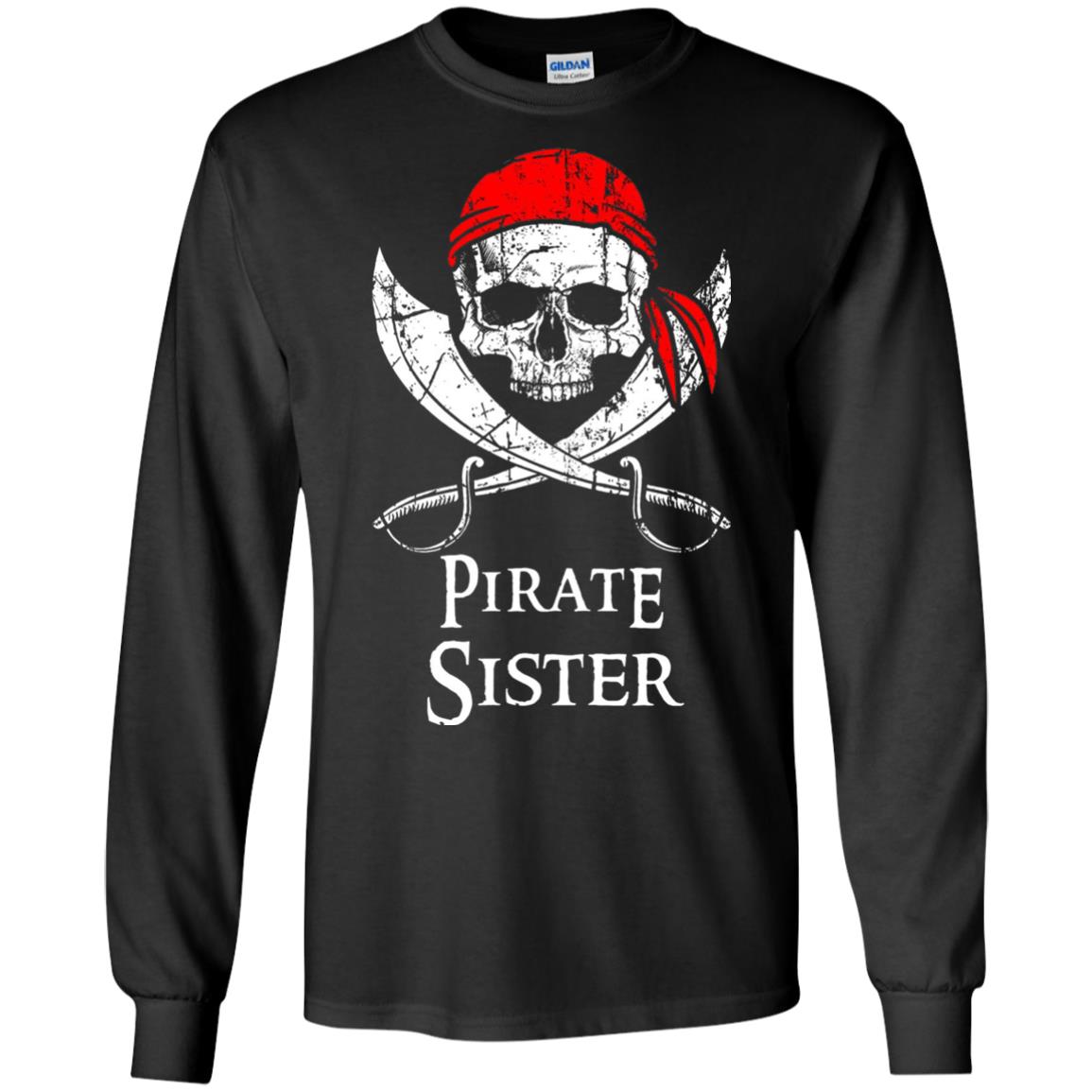 Family T-shirt Pirate Sister Jolly Roger Skull Crossbones Black