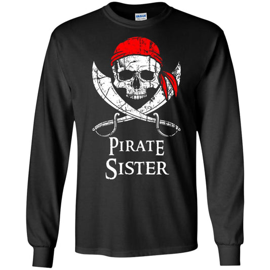 Family T-shirt Pirate Sister Jolly Roger Skull Crossbones Black