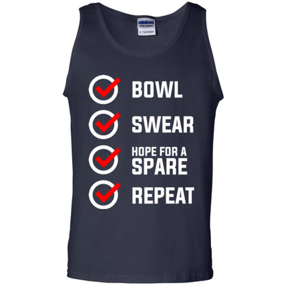 Bowling Lover T-shirt Bowl Swear Hope For A Spare Repeat Navy
