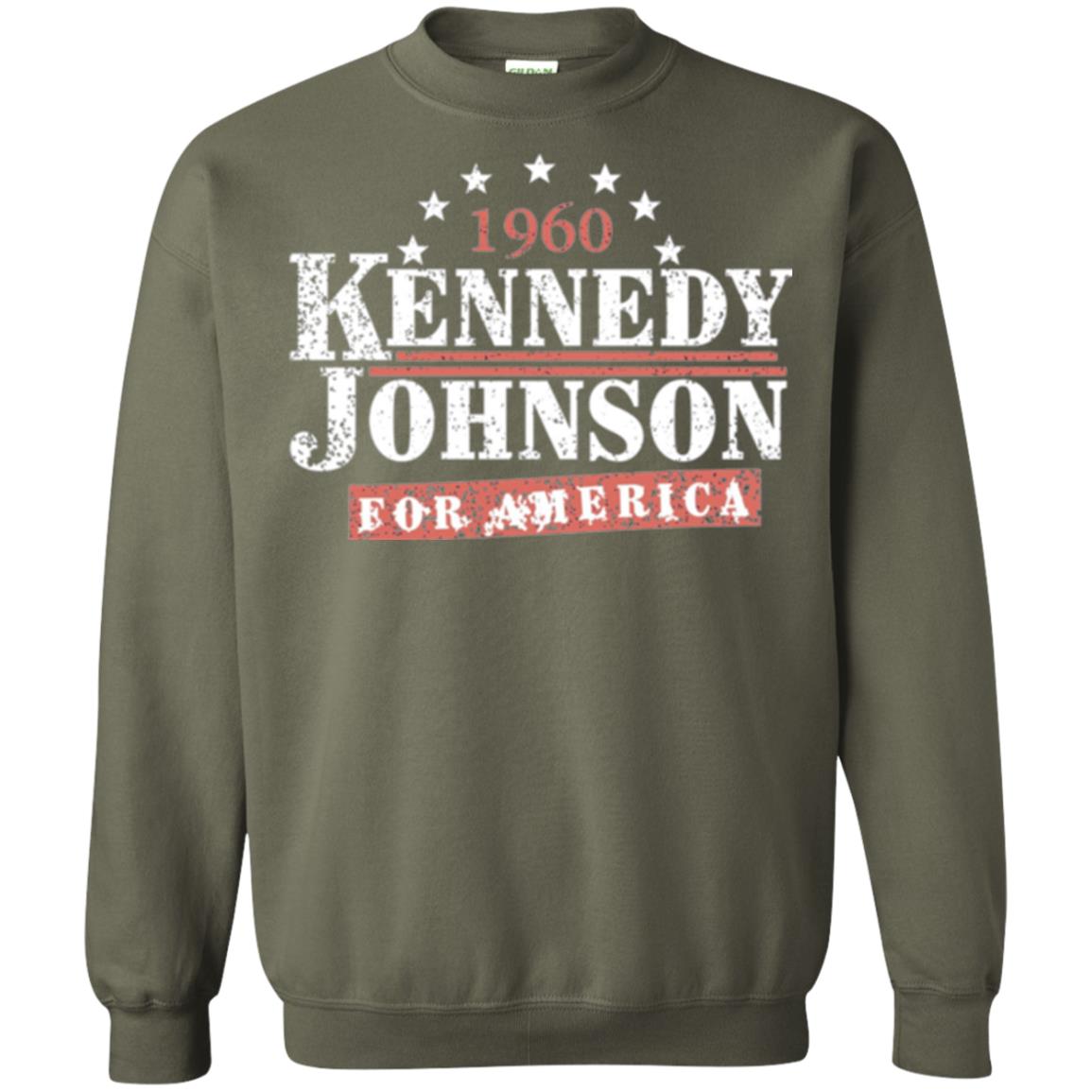 Presidential Campaign T-shirt Vintage Kennedy Johnson 1960 Military Green
