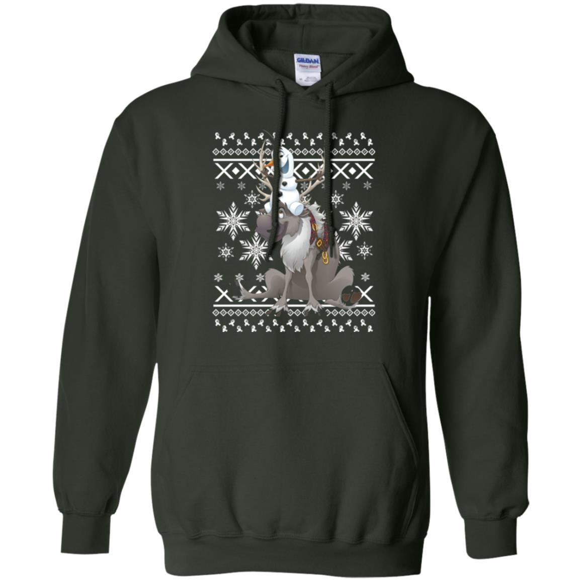 Film T-shirt Frozen Olaf Sven Riding Antler Forest Green