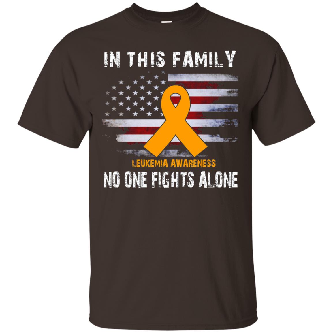 Leukemia Awareness No One Fights Alone Shirt Dark Chocolate