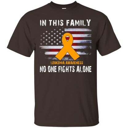 Leukemia Awareness No One Fights Alone Shirt Dark Chocolate