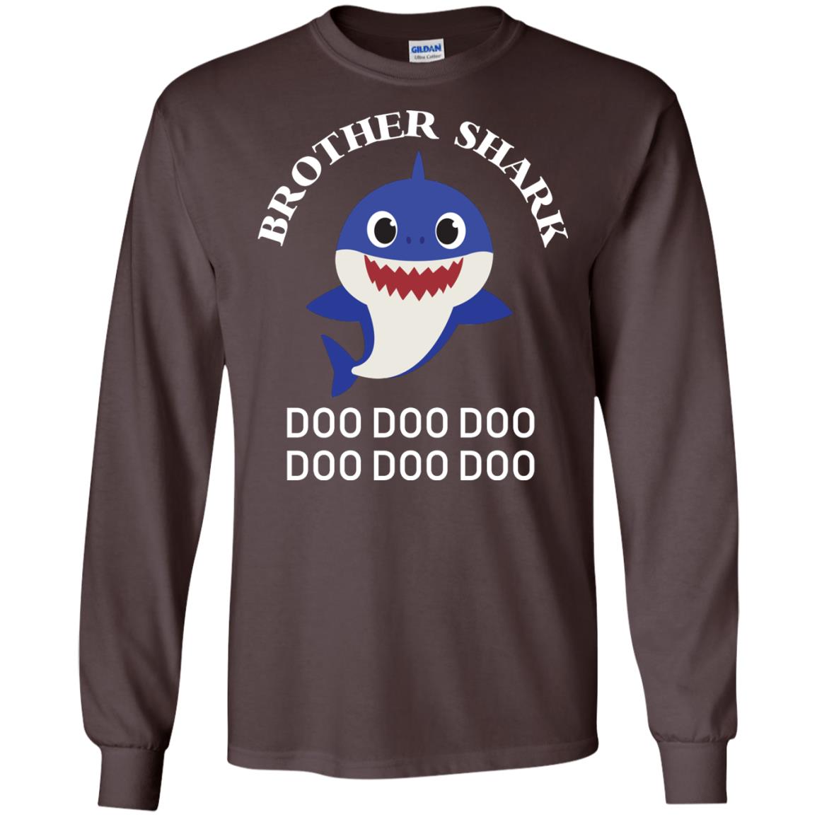 Brother Shark Family Shark Shirt Dark Chocolate