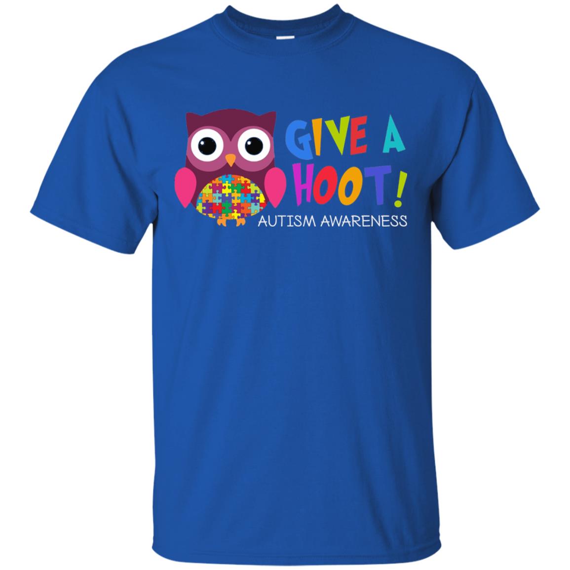 Give A Hoot Autism Awareness T-shirt Royal