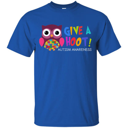 Give A Hoot Autism Awareness T-shirt Royal