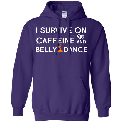 Belly Dancing Lover T-shirt I Survive On Caffeine And Belly Dance Purple