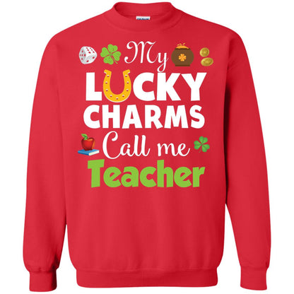 My Lucky Charms Call Me Teacher St Patricks Day T-shirt Red
