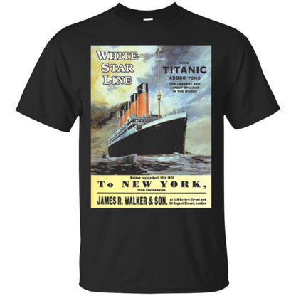 Film T-shirt Sailing Ship Cruise Vintage Poster Black