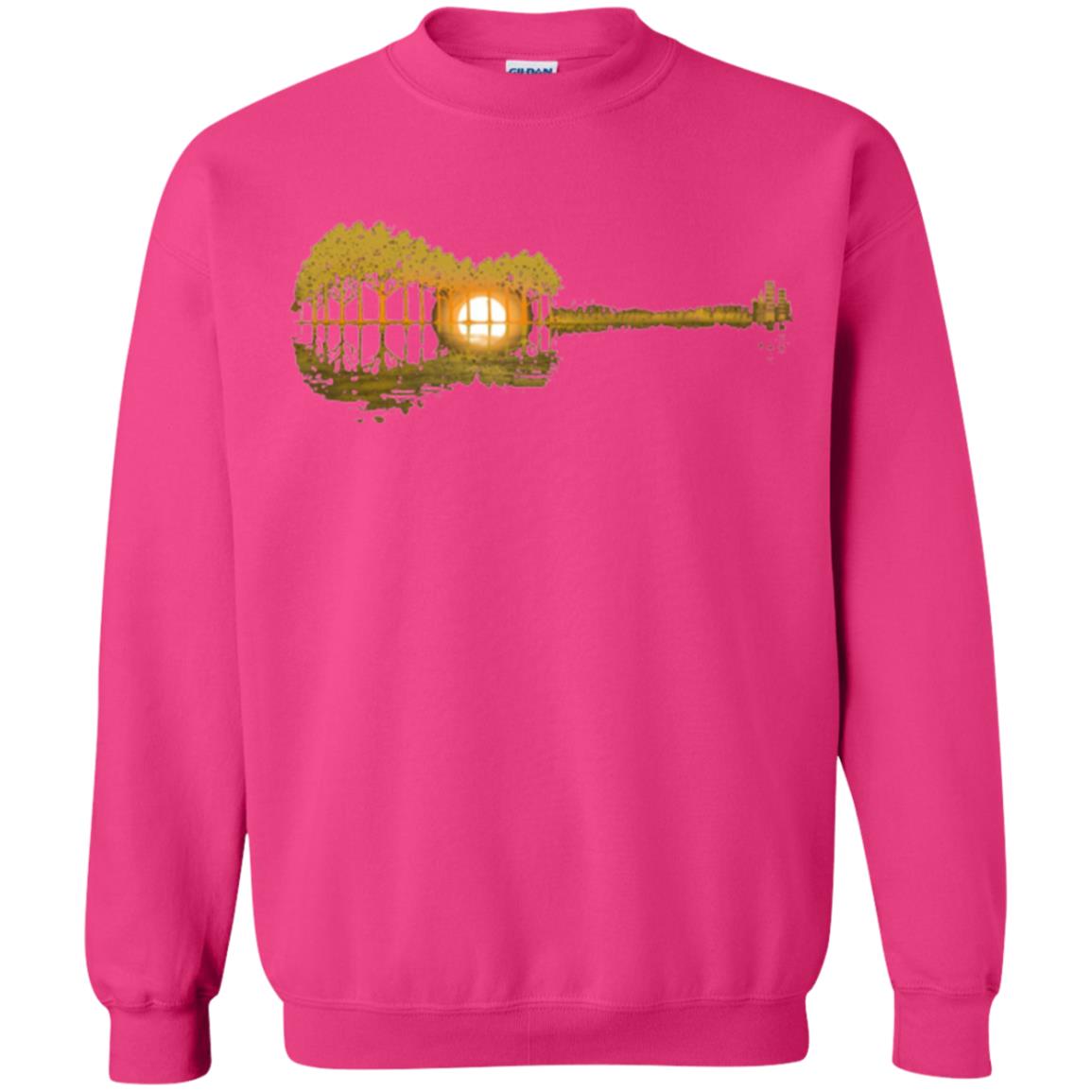 Guitar Lovers T-shirt Guitar Lake Shadow Heliconia
