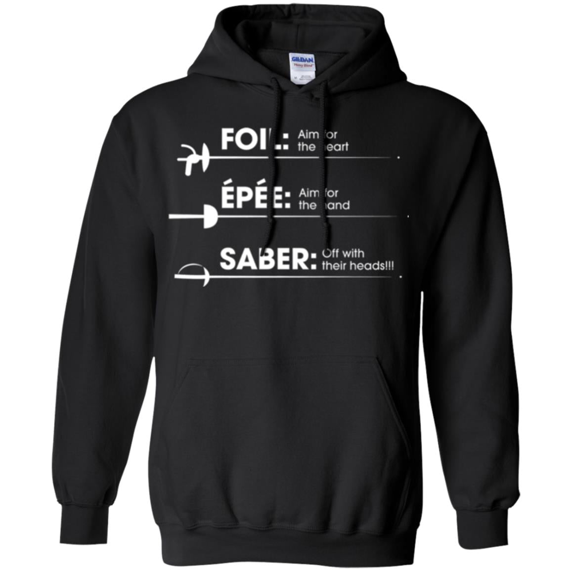 Fencing T-shirt Foil Saber Definition Black