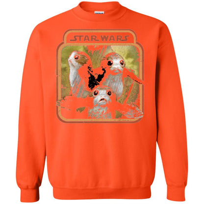 Film T-shirt Star Wars Last Jedi Porg Triplets Retro Box Graphic Orange