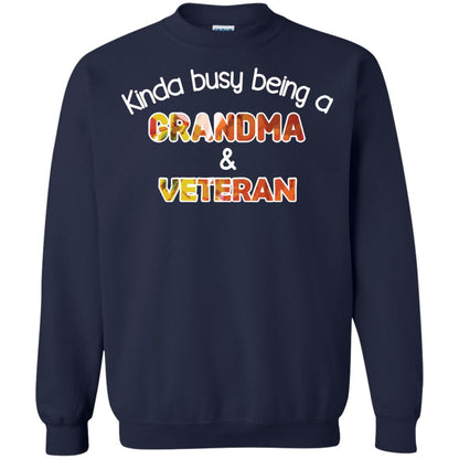 Kinda Busy Being A Grandma And Veteran Nana Shirt Navy