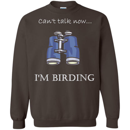 Can_t Talk Now I_m Birding Bird-watching T-shirt Dark Chocolate