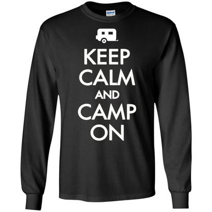 Keep Calm And Camp On Camping Lover Shirt For Camper Black