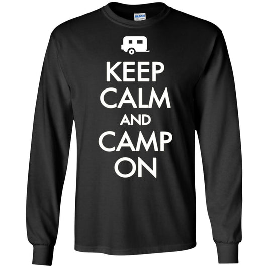 Keep Calm And Camp On Camping Lover Shirt For Camper Black
