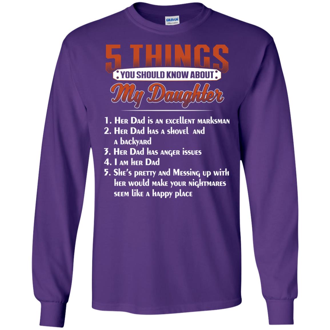 5 Things You Should Know About My Daughter Parents Shirt Purple