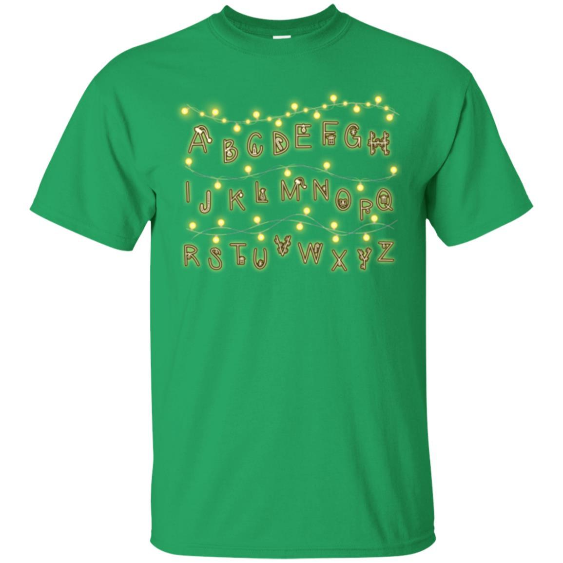 Alphabet Fairy Lights T-shirt Irish Green