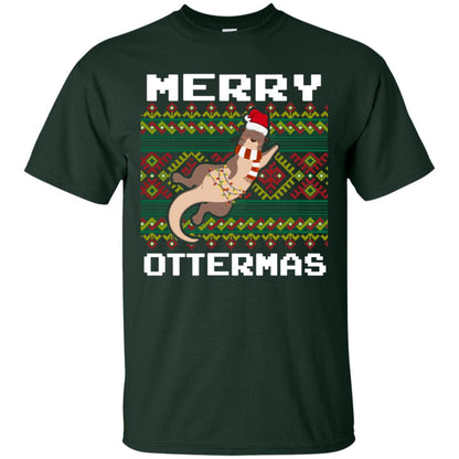 Merry Ottermas Funny Otter Lovers Ugly Sweater X-mas Gift Shirt Forest