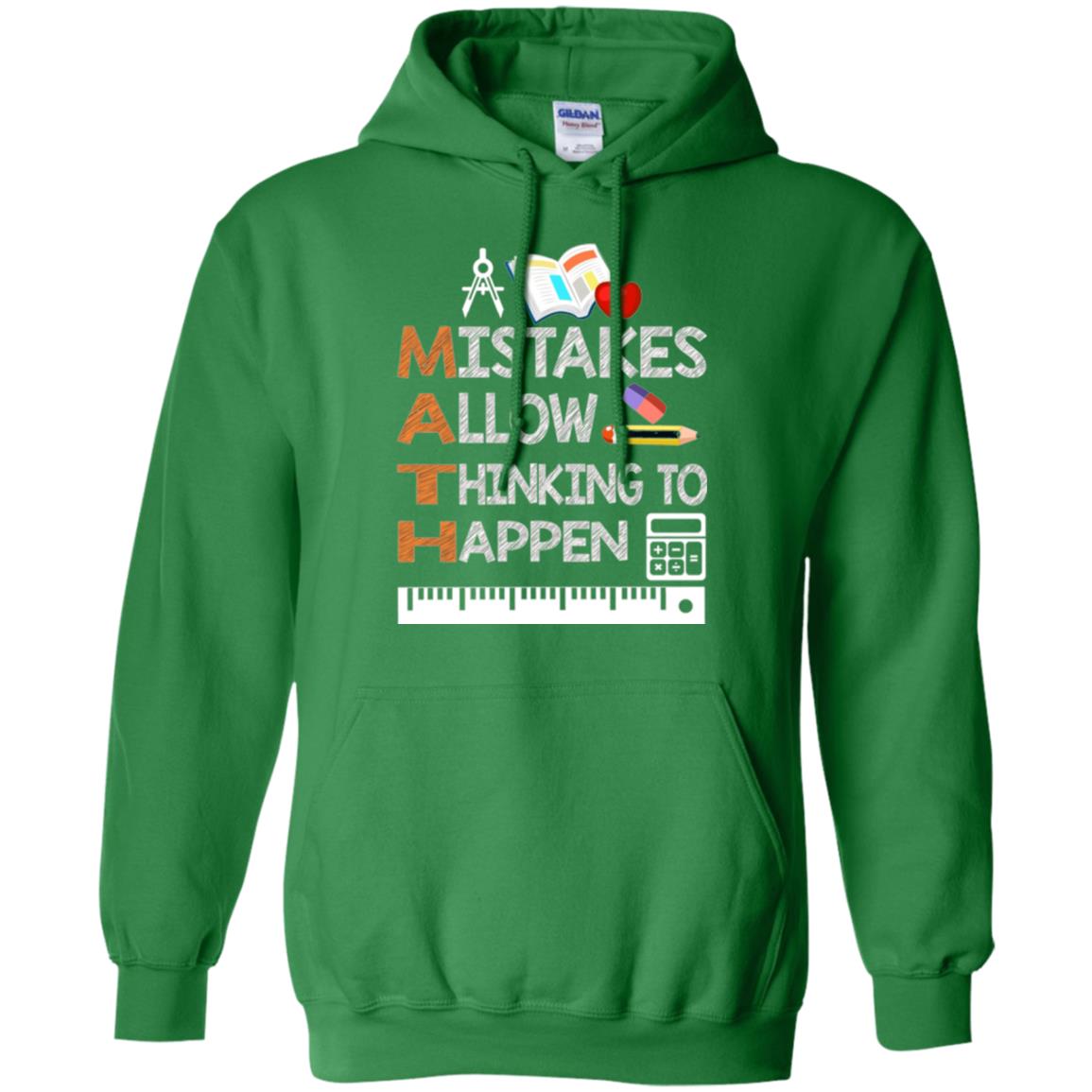 Math Lover T-shirt Mistakes Allow Thinking To Happen Irish Green