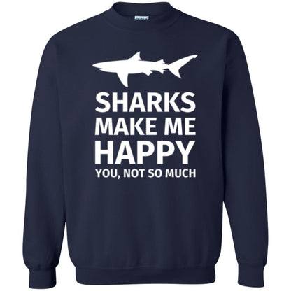 Shark Lover T-shirt Sharks Make Me Happy You Not So Much Navy