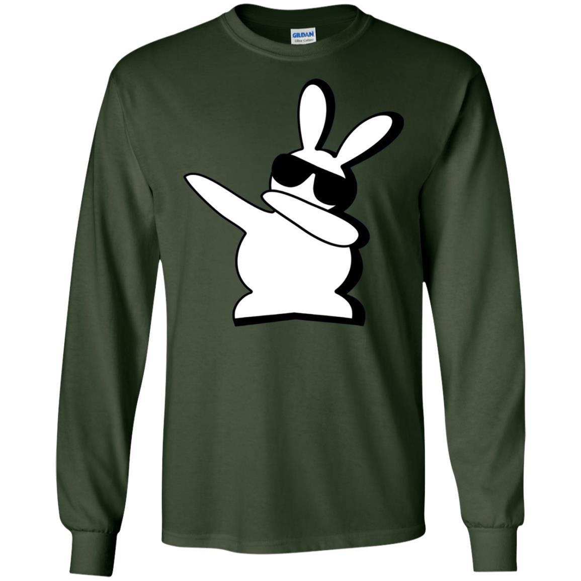 Dabbing Hip Hop Bunny Easter Dab Rabbit Dance T-shirt Forest Green