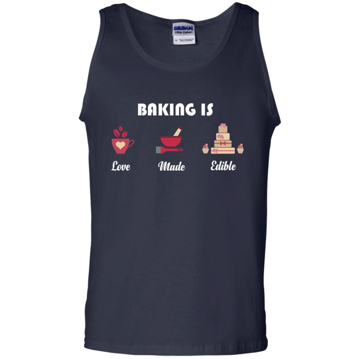 Baker T-shirt Baking Is Love Made Edible Navy