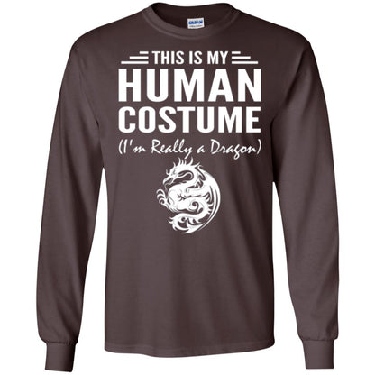Dargon T-shirt This Is My Human Costume I_m Really A Dragon Dark Chocolate