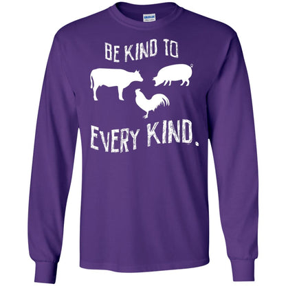 Be Kind To Every Kind Kindness Vegetarian Animal Lovers Gift Shirt Purple
