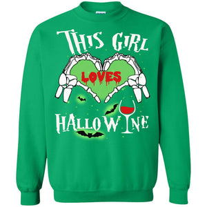 This Girl Loves Hallo-wine Funny Halloween Shirt For Wine LoversG180 Gildan Crewneck Pullover Sweatshirt 8 oz.