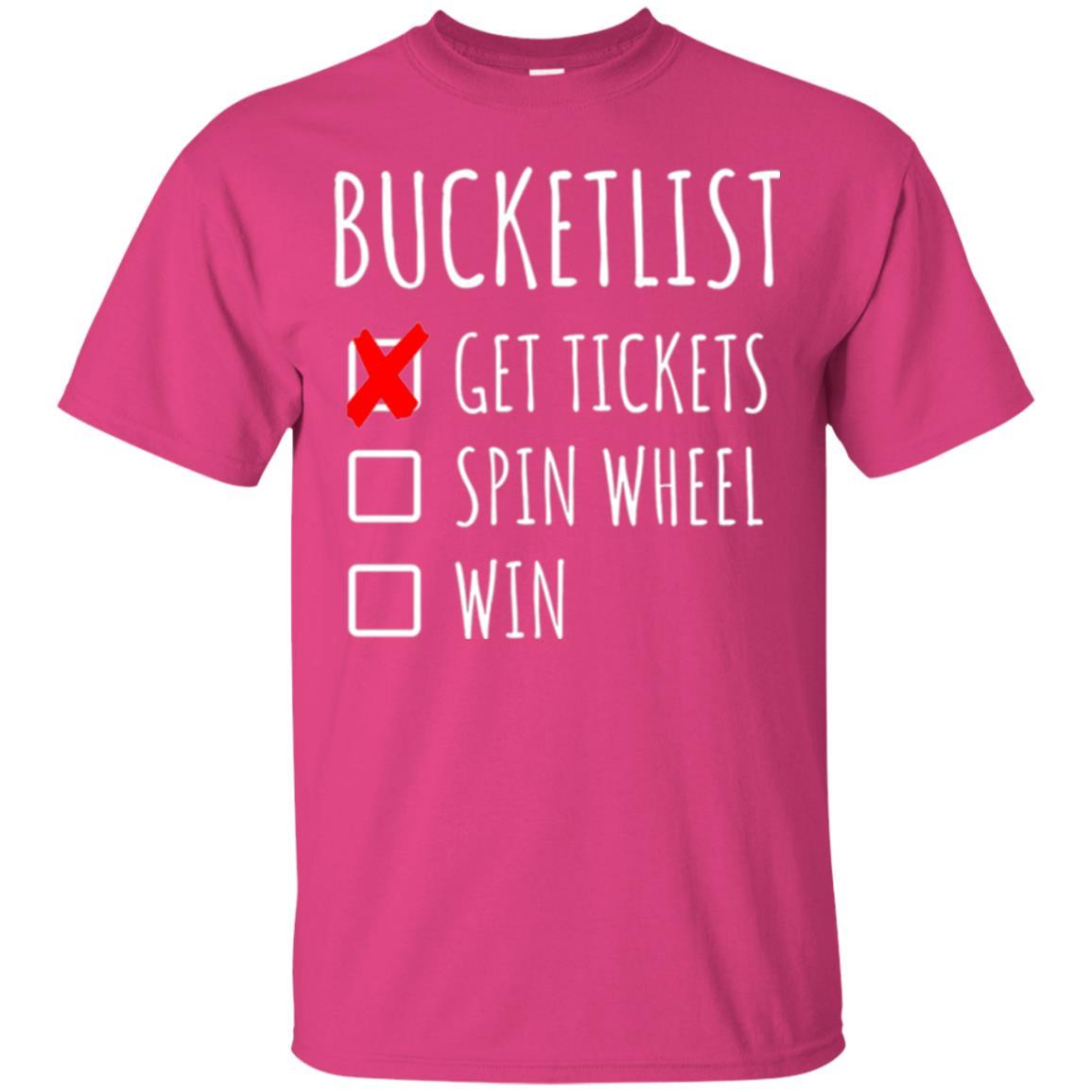 Game Show T-shirt Bucket List Spin Wheel Win Heliconia
