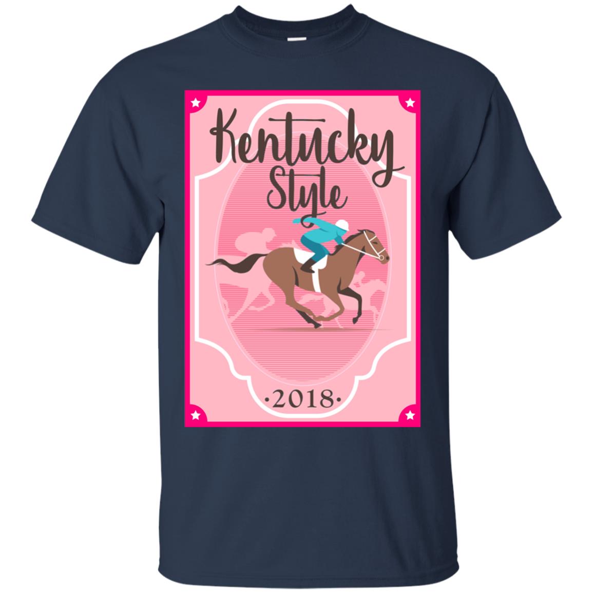 Kentucky Style 2018 Shirt Horse Racing Southern Cute Pink Navy