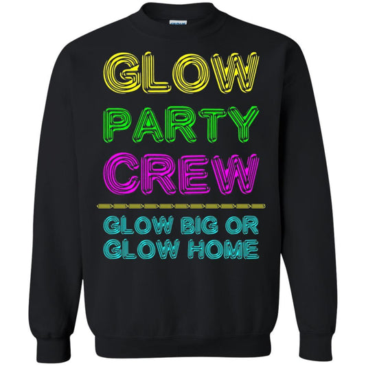 Funny Party T-shirt Glow Party Crew Black