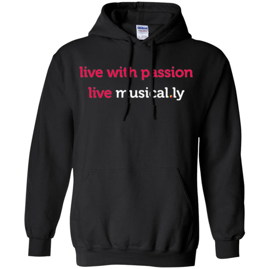 Music Lover T-shirt Live With Passion Live Musical.ly Black